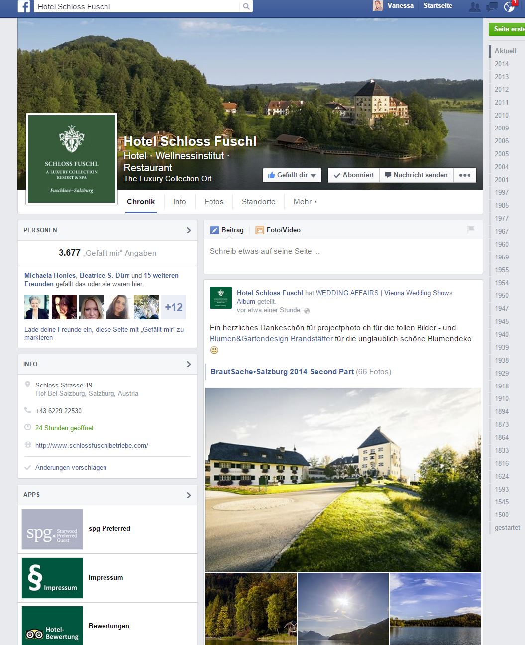 FB Page Schloss Fuschl